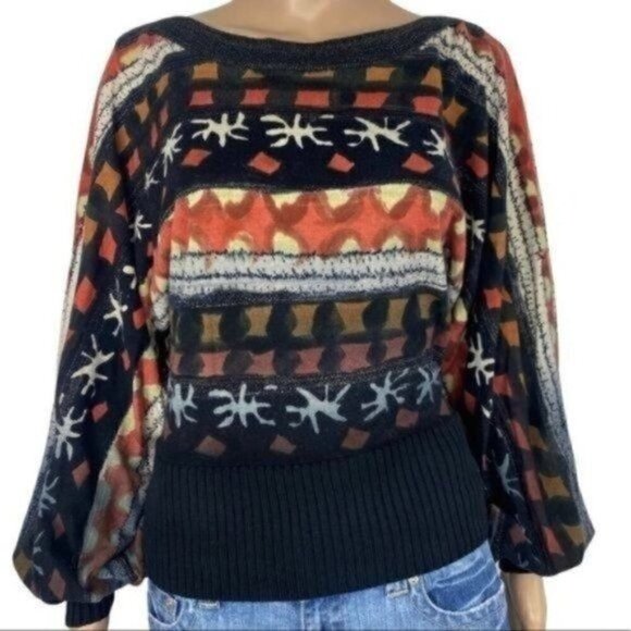 Vintage Gaby L Eden Boho sweater long sleeve pullover size Small - Picture 1 of 10